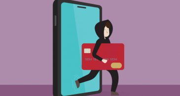 hacker-steals-credit-card-data-on-a-mobile-phone-vector-id1414738013